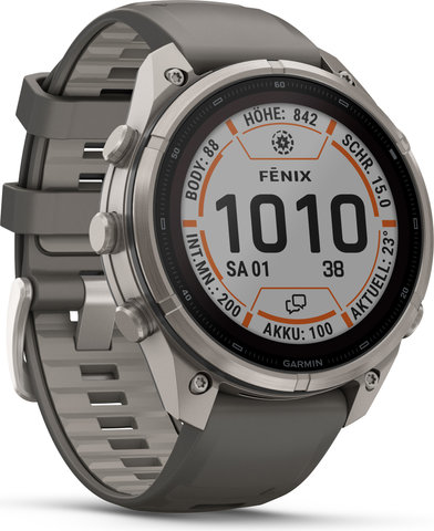 Garmin fēnix 9 Pro – inReach Solar 47 mm Titan Multisport-Smartwatch - kieselgrau-titan
