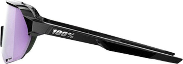 100% Gafas deportivas polarizadas S2 HiPER - polished black | hiper polarized lavender mirror