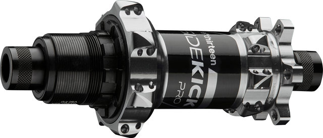 e*thirteen Buje trasero Sidekick Pro SP Disco 6 Agujeros Boost - black-sterling silver | 28 | SRAM XD | 12 mm Eje Pasante