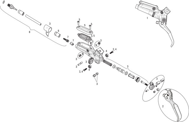 SRAM Ersatzteile Guide RSC (B1) Bremshebel (2017-2018) - 2/schwarz