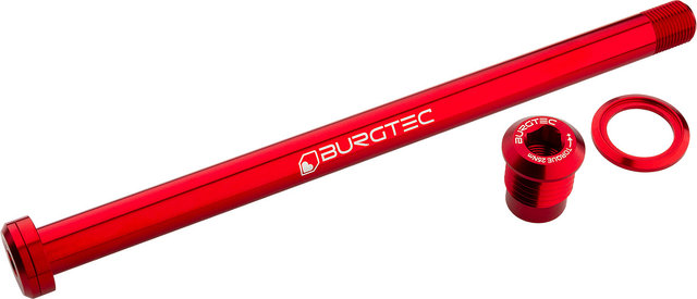 Burgtec Axe traversant arrière 180 mm x 12 mm, pas de filetage 1,00 mm - race red/148 mm