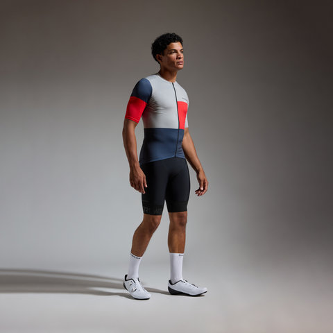 GORE Wear Swiftride Block S/S Jersey - lab graphite - lab red | M