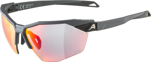 Alpina Twist Six HR QV Sports Glasses - midnight grey matt | quattro/varioflex rainbow mirror