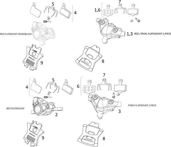 SRAM Ersatzteile Red / Force / Rival eTap AXS HRD Bremssattel - 5/silber