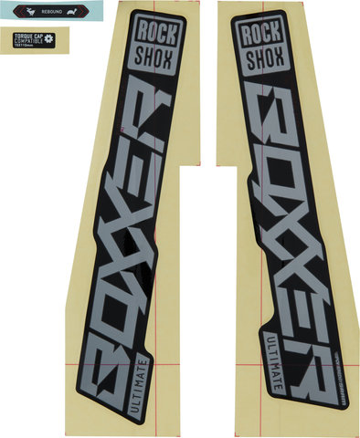 RockShox Sticker Set for BoXXer Ultimate - 2021 Model - gloss black-gloss polar foil/universal
