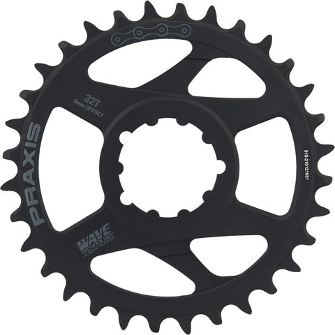 Praxis Works DM 3-Bolt MTB Wave Tech Chainring Direct Mount 0 mm Offset - black/32 tooth