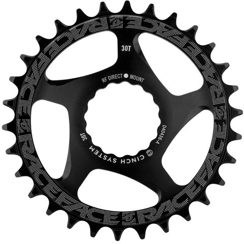 Race Face Plateau Narrow Wide Cinch Direct Mount, 10/11/12vit. - black/28 dents