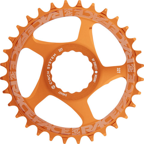 Race Face Plateau Narrow Wide Cinch Direct Mount, 10/11/12vit. - orange/32 dents