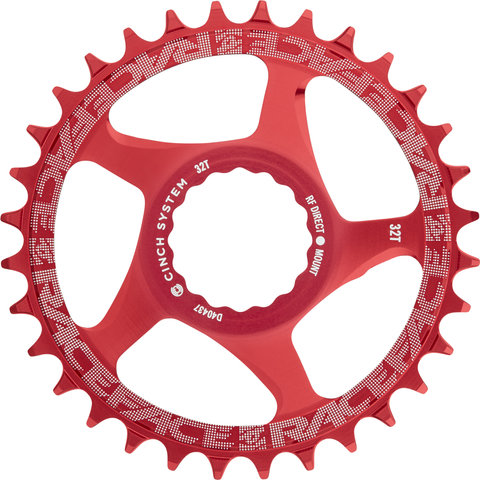 Race Face Plateau Narrow Wide Cinch Direct Mount, 10/11/12vit. - red/32 dents