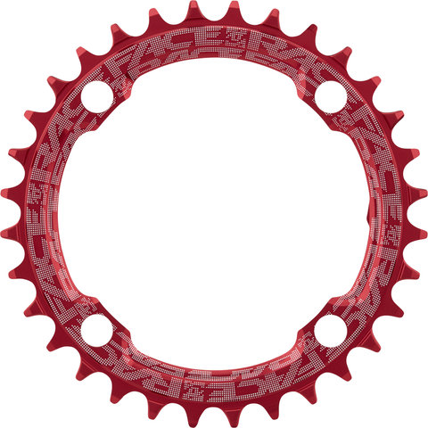 Race Face Plateau Narrow Wide, 4 bras, BCD 104 mm, 10/11/12vit. - red/32 dents