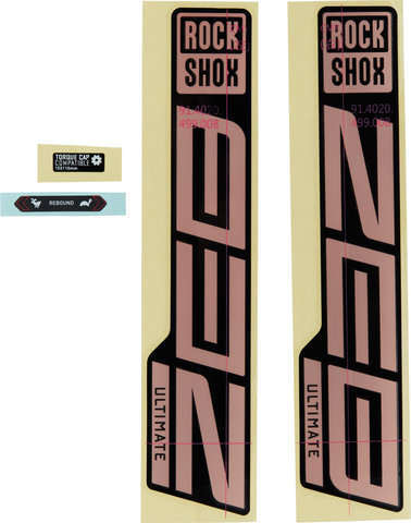 RockShox Decal Kit Sticker Set for ZEB Ultimate as of 2021 Model - gloss black-matte copper foil/universal