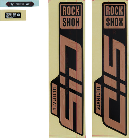 RockShox Sticker Set for SID Ultimate - 2021 Model - gloss black-matte copper foil/universal