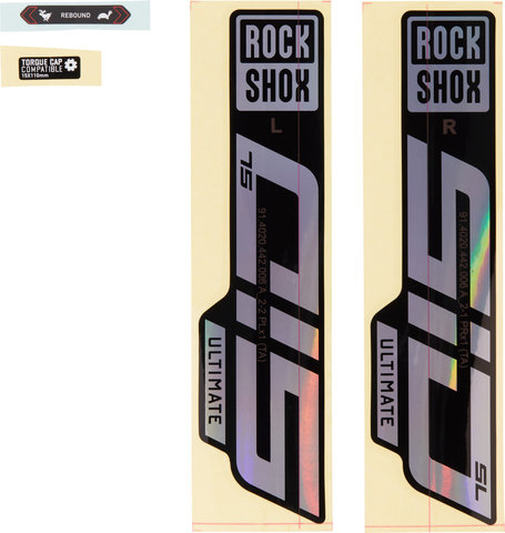RockShox Aufklebersatz für SID SL Ultimate Modell 2021 - gloss black-gloss rainbow foil/universal