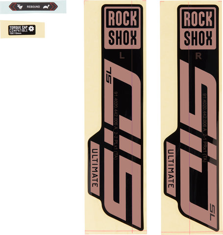 RockShox Set d'Autocollants pour SID SL Ultimate Modèle 2021 - gloss black-matte copper foil/universal