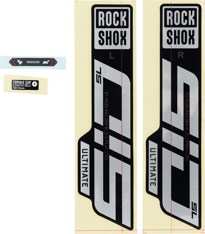 RockShox Juego de calcomanías para SID SL Ultimate Modelo 2021 - gloss black-gloss polar foil/universal