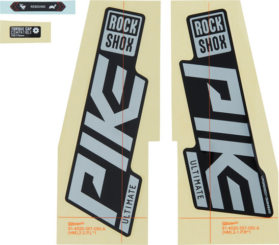 RockShox Sticker Set for Pike Ultimate - 2021 Model - gloss black-gloss polar foil/universal