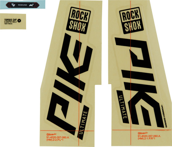 RockShox Set d'Autocollants pour Pike Ultimate Modèle 2021 - gloss silver-gloss black/universal