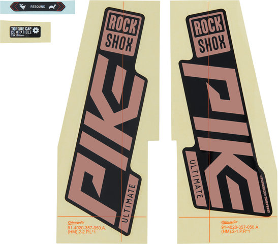 RockShox Juego de calcomanías para Pike Ultimate Modelo 2021 - gloss black-matte copper foil/universal