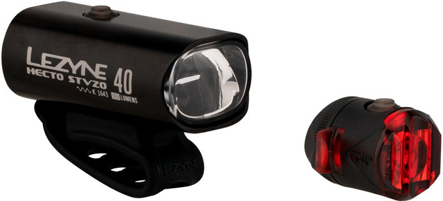 Lezyne Set de ilum. luz del. Hecto Drive 40 + luz tras. Femto con apr. StVZO - negro/universal