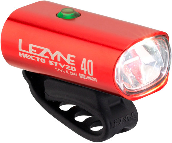 Lezyne Hecto Drive 40 LED Frontlicht mit StVZO-Zulassung - rot-glänzend/40 Lux