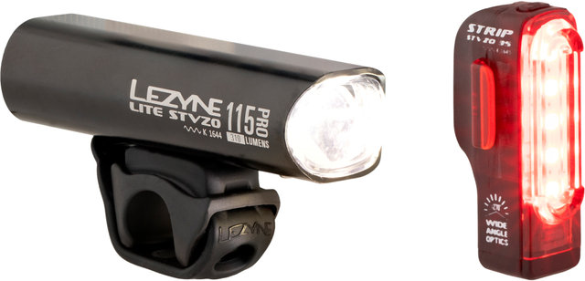 Lite Pro 115 Frontlicht + Strip Rücklicht Beleuchtungsset mit StVZO - schwarz/universal