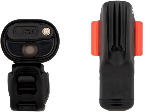 Lezyne Set ilum. luz del. Lite Pro 115 + luz trasera Strip con aprob. StVZO - negro/universal