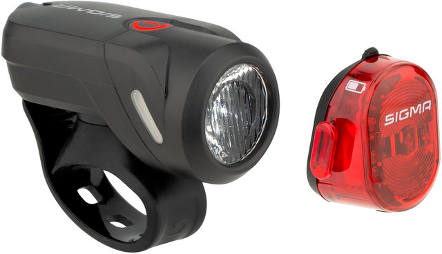 Sigma Aura 35 Front Light + Nugget II LED Rear Light Set - StVZO Approved - black/35 lux