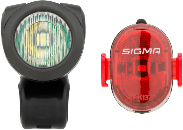 Sigma Aura 35 Front Light + Nugget II LED Rear Light Set - StVZO Approved - black/35 lux