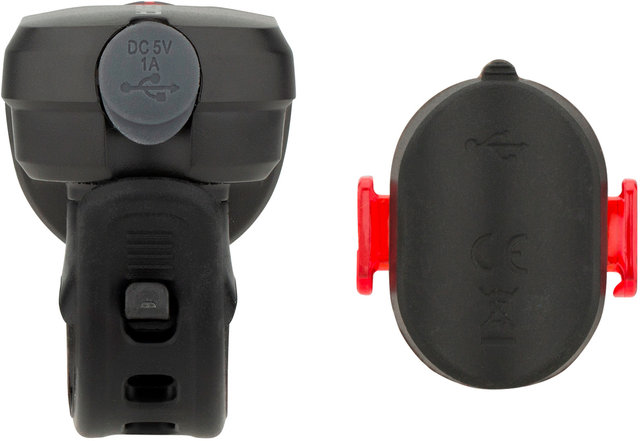 Set de Lampes à LED Avant Aura 35 + Arrière Nugget II (StVZO) - noir/35 Lux