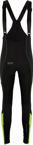 GORE Wear Culotes largos con tirantes C3 WINDSTOPPER® Bib Tights+ - black-neon yellow/M