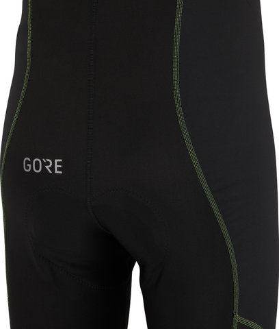 GORE Wear Culotes largos con tirantes C3 WINDSTOPPER® Bib Tights+ - black-neon yellow/M