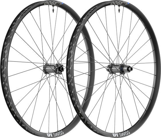 DT Swiss H 1900 SPLINE 27.5" 35 6-Bolt Boost Disc Hybrid Wheelset - black/27.5" set (front 15x110 Boost + rea 12x148 Boost) Shimano Micro Spline