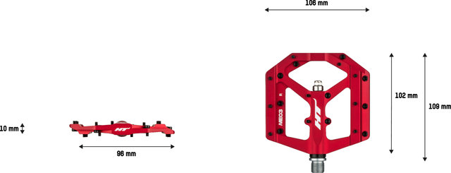HT EVO-MAG ME03 Platform Pedal - matte red