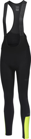 GORE Wear Culotes con tirantes para damas Swiftride Thermo Bib Tights+ - black-neon yellow/M