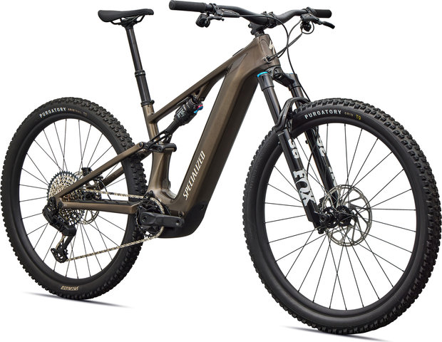 Specialized Vélo Électrique Tout-Terrain Turbo Levo R Comp Carbon 29" - gloss gunmetal-white mountains | 44 mm | 140 mm | 29" | 160,0 mm | L