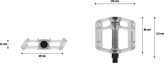 NC-17 Pedales de plataforma Sudpin Zero Pro - transparente