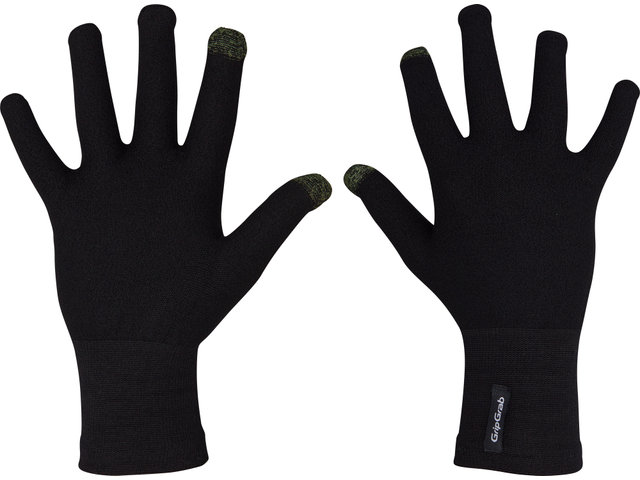 Merino Full Finger Liner Gloves - black/M-L