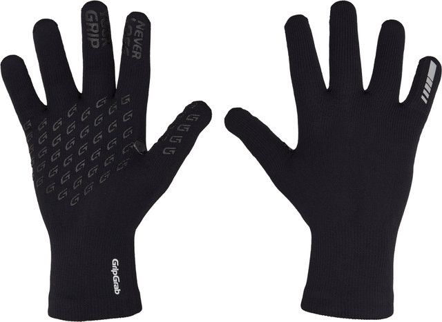 Waterproof Knitted Thermal Full Finger Gloves - black/M/L