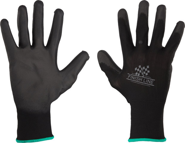 Finish Line Mechanic's Gloves - black-green/S/M