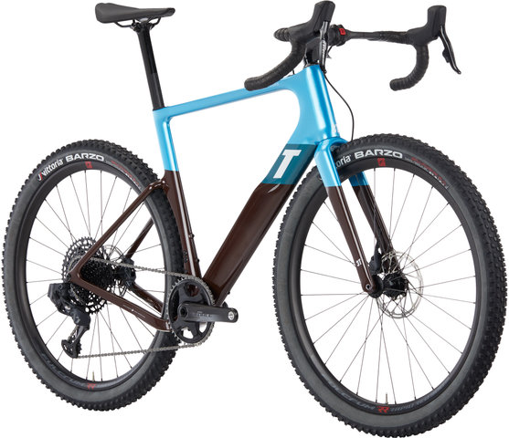 3T Exploro Max Eagle AXS 1X Carbon Gravelbike - blue-brown/M