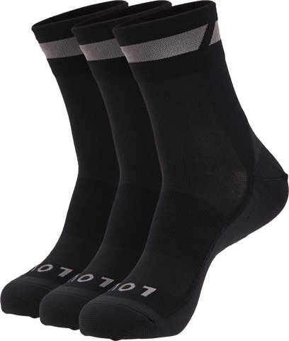 Merino Regular Cut Socken 3er-Pack - black/41-44