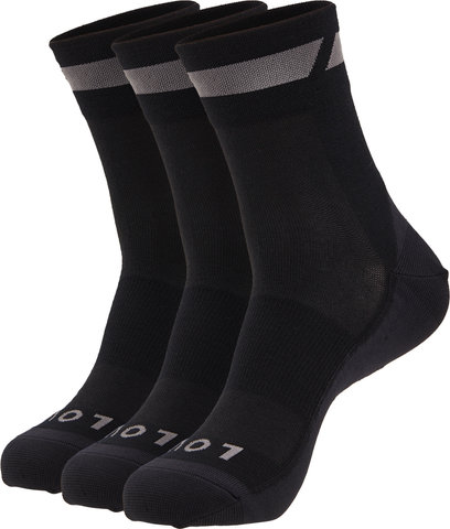 GripGrab Calcetines en paquete de 3 Merino Regular Cut - black/41-44