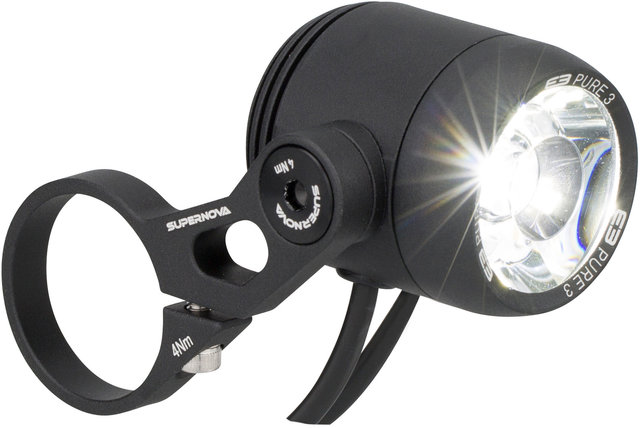 Luz delantera E3 Pure 3 HBM LED con aprobación StVZO - negro/205 lúmenes