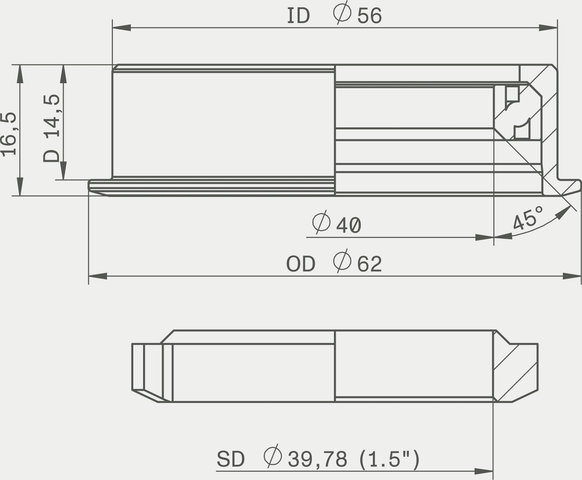 Acros Pieza Inferior de la Dirección Blocklock ZS56/40 120° - negro