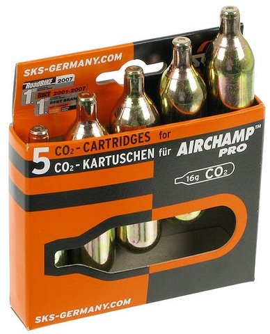 Cartuchos CO2 de repuesto sin rosca 16 g - 5 piezas - universal/universal Cartuchos CO2 de repuesto sin rosca 16 g - 5 piezas - universal/universal