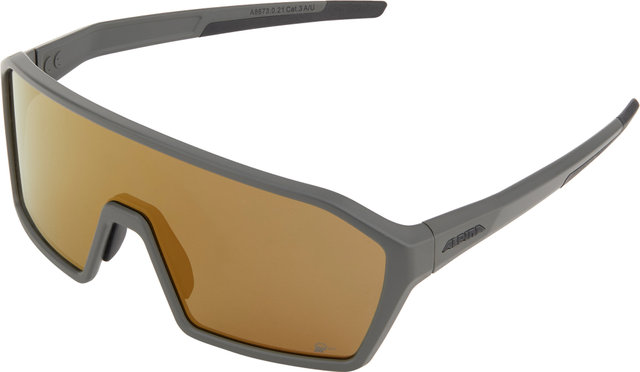 Ram Q-Lite Sportbrille - coffee-grey matt/Q-Lite gold mirror