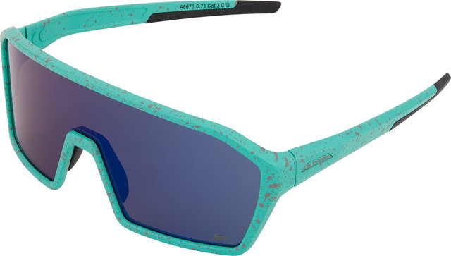 Gafas deportivas Ram Q-Lite - turquoise-blur matt/Q-Lite blue mirror