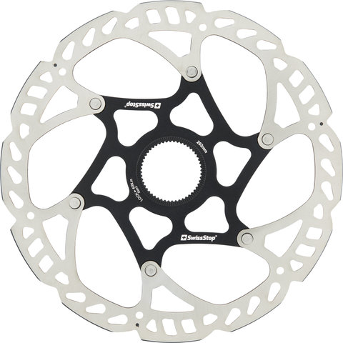 Swissstop Catalyst Pro Center Lock Brake Rotor - silver-black/203 mm