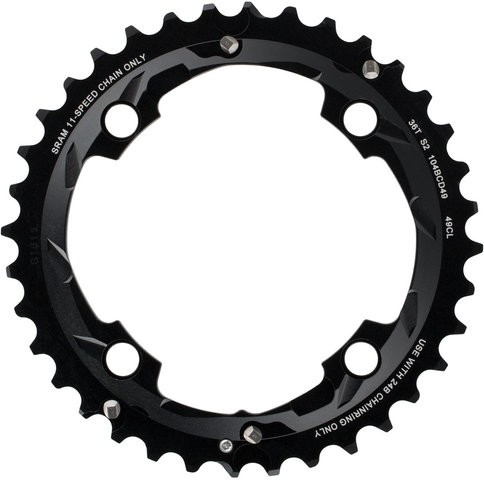 SRAM Kettenblatt X-Glide 2x11-fach für GX 1400 / GX 1000 - blast black/36 Zähne, long pin