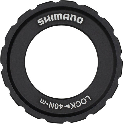 Shimano Disco de freno RT-EM600 Center Lock dentado externo para STEPS - negro-plata/180 mm
